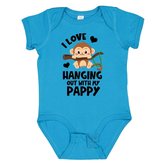 Inktastic Monkey I Love Hanging out with My Pappy Boys or Girls Baby Bodysuit