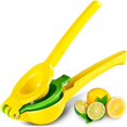 thumbnail image 1 of Zulay Metal 2-in-1 Lemon Lime Squeezer Manual Citrus Hand Juicer - Yellow/Green, 1 of 3