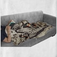 thumbnail image 5 of Butterflies Soft Flannel Fleece Blanket, Harp Ornament and Butterflies Classic Musical Instrument Concert Theme, Cozy Plush for Indoor and Outdoor Use, 50" x 70", Cream Orange Black, by Ambesonne, 5 of 5