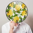 thumbnail image 3 of GZHJMY Chic Beautiful Lifelike Lemons Print Round Wall Clock, 9.5 Inch Silent Battery Operated Quartz Analog Quiet Desk Clock for Home,Office,School, 3 of 7