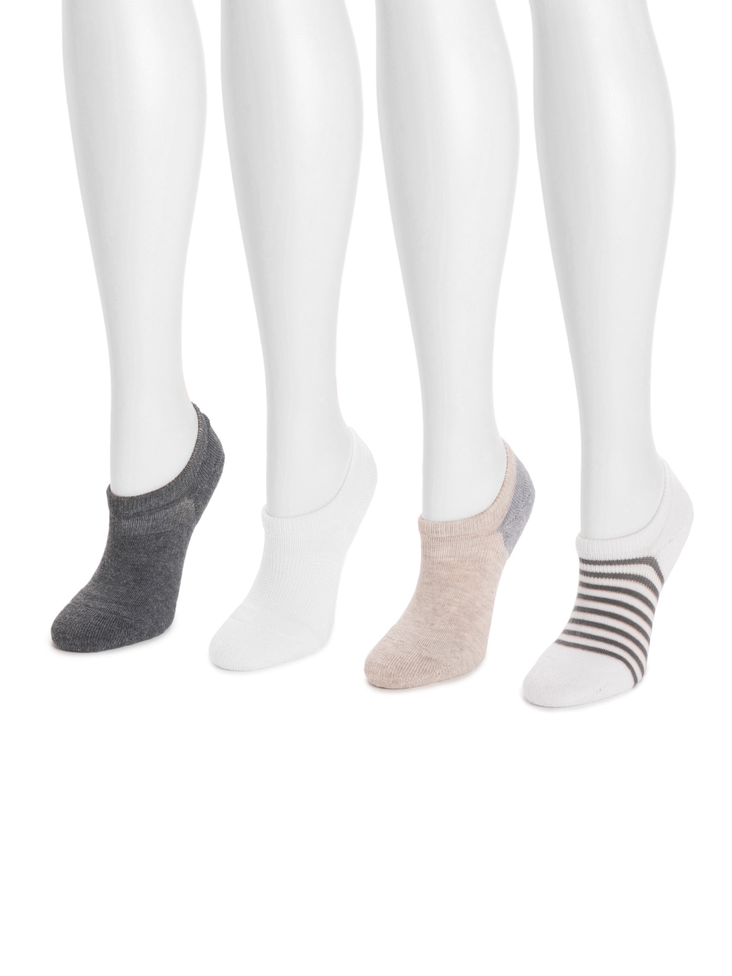 MUK LUKS Women's Dream Step No-Show Liner Socks, 4 Pair Pack