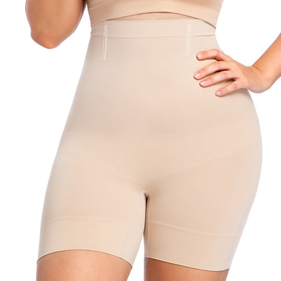 XIAONU Womens Seamless Short Tight Tummy Control High Waisted Mid Thigh Shaping Short Compressive Sleek Everyday Shorts