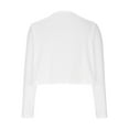 thumbnail image 4 of Fashion Olyvenn Women's Solid Cropped Bolero Shrug Long Sleeve Open Front Cardigan Office Work Jacket Outwear White 12, 4 of 6