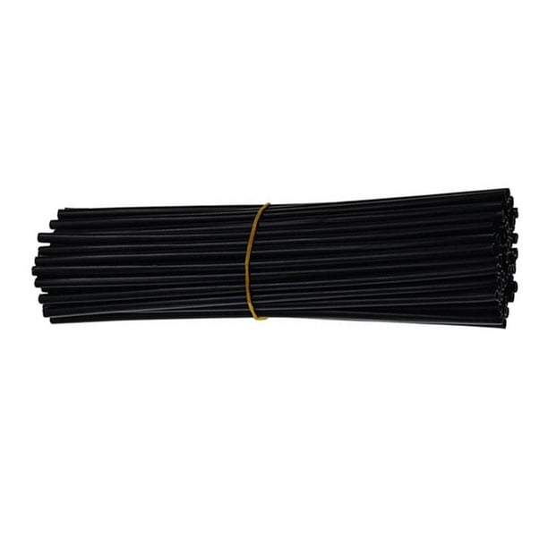 72 fundas decorativas universales para radios de bicicleta, para bicicleta de montaña y todoterreno, color negro