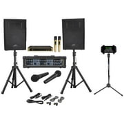 Peavey Portable Karaoke Machine System w/Mixer, Bluetooth+(4) Microphones+Stands
