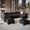 Black, variant on 124" Modular Sectional Sofa, 8-Seater U&L Shaped Modern Linen Cloud Couch with Storage Ottoman & USB Ports for Living Room