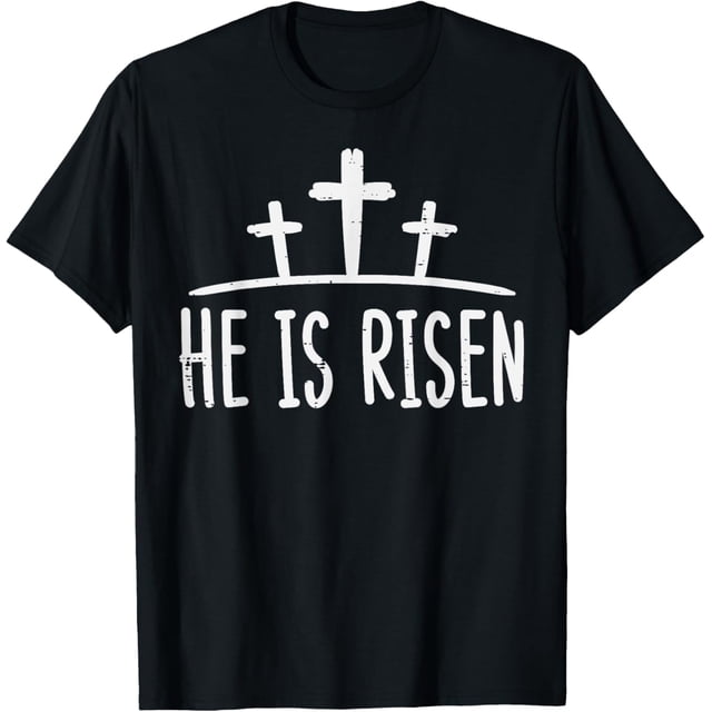 Easter He is Risen Cross - Camiseta religiosa cristiana para hombre y mujer