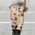 qkdmdw Women's Horro Print Leggings Stretchy Ankle Halloween Tights 3D