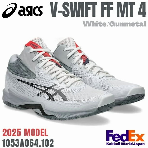 Asics Volleyball Shoes V-SWIFT FF MT 4 White/Gunmetal 1053A064.102 2025 NEW!