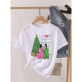 thumbnail image 4 of Camiseta de manga corta con estampado de árbol para mujer, blusa bonita de los años 90, ropa de Navidad, camiseta estampada, 4 of 4