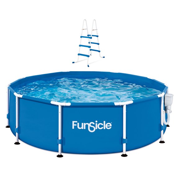 Funsicle 36” SureStep Pool Ladder with 10' x 30" QuickSet Inflatable Pool