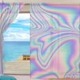 thumbnail image 3 of Splicing Pattern Holographic Printing Semi Sheer Curtains Window Voile Drapes Panels Treatment-55X78in for Living Room Bedroom Kids Room, 3 of 4