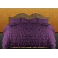 thumbnail image 2 of DNG Creations 5 Piece Full Waterfall Duvet Cover with Zipper Closure 800 Threads Count, 100% Egyptian Cotton ( Oversized King - Solid Plum ), 2 of 3