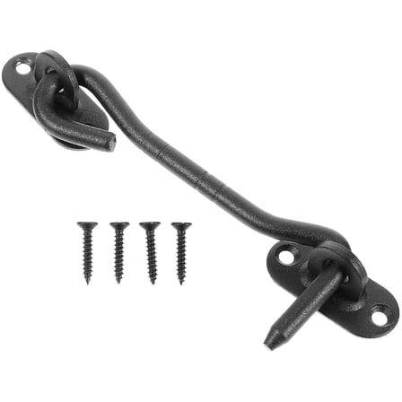 CIMAXIC 2Sets Door Hook And Eye Latch For Internal Doors Black Stainless Steel Homeowners