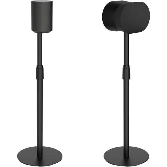Adjustable Height Speaker Stand, Adjustable to 42.6 Inch Height, Speaker Mount, Black, (Pair)