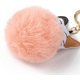 thumbnail image 3 of Llavero con forma de gato (1 unidad), imitación de pompón de piel sintética de conejo Rex y colgante de gato con cierre de aleación. Accesorios elegantes para llaveros., 3 of 3