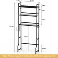 thumbnail image 2 of Over The Toilet Rack 3 Tier Bathroom Shelf Over Toilet Storage Organizer Freestanding Above Toilet Storage Rack with Metal Frame and Hook Bathroom Over Toilet Storage Stand Black, 2 of 8