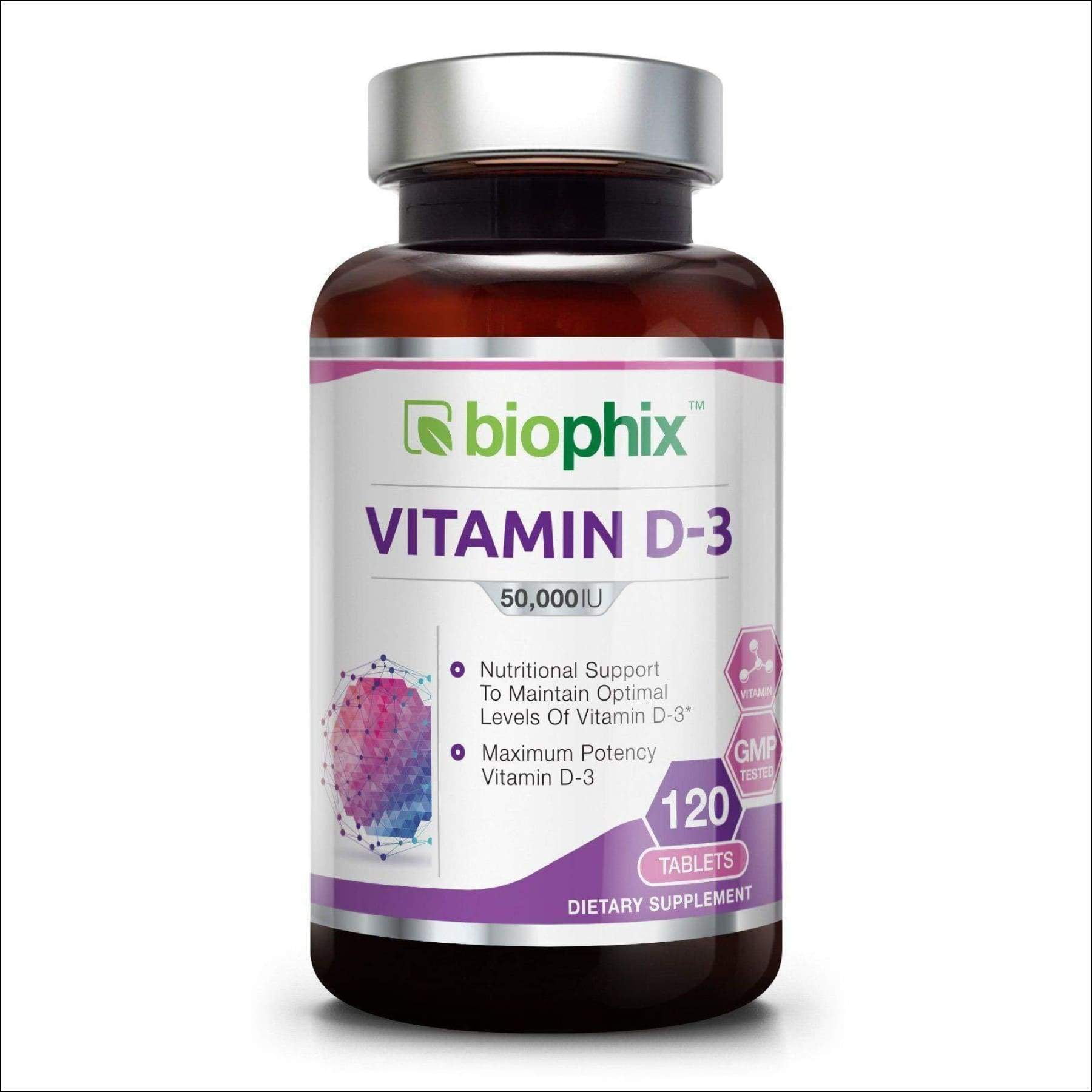 Vitamin D3 50000 IU 120 Tabs HighPotency Strong Bones Immune