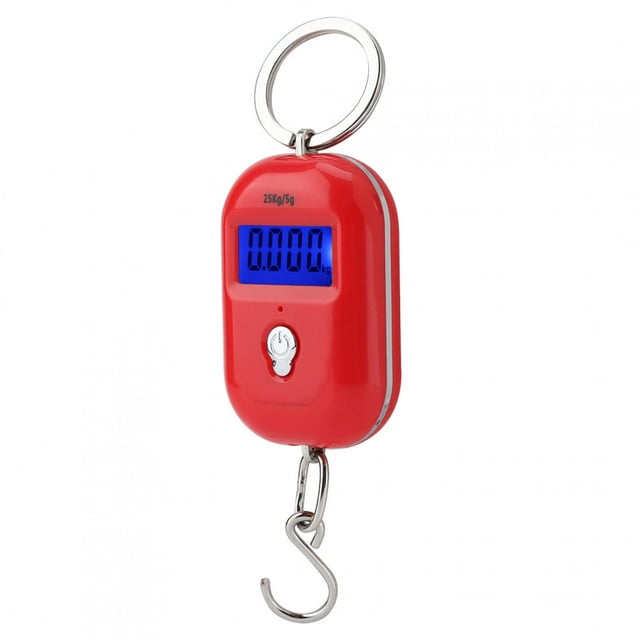 Báscula electrónica, mini báscula digital portátil de 25 kg/5 g, llavero de bolsillo, gancho de peso probado y confiable