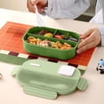 thumbnail image 4 of Microwave Lunch Box Cup Set – Food Grade Plastic Bento Container, Multi-Compartment, Leakproof Lock, Portable Office & Picnic Meal Box, Pink/Blue/Green, 4 of 6