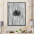 thumbnail image 2 of Designart 'Black and White Striped Under Tropical Leaf III' Modern Framed Canvas Wall Art Print, 2 of 5