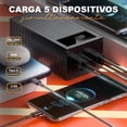 thumbnail image 4 of Power Bank Pila Batería Recargable Kimhi Carga Super Rapida 60000mah Pd20w Portatil Color Negro Con 4 Puertos Usb Y 1 Tipo C Bidireccional Cargador Para Celular Tablet Banco De Energia Pantalla Led, 4 of 5