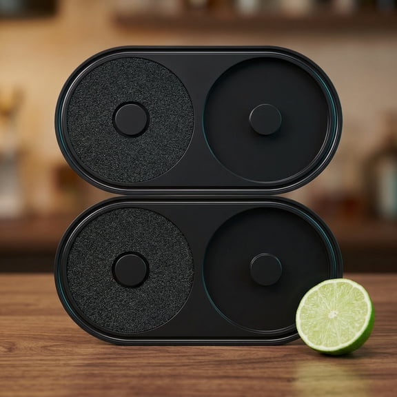 2-Pack All-in-One Bar Glass Rimmer Set – Salt & Sugar Rimmer Tray for Margaritas & Cocktails
