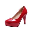 thumbnail image 1 of Escarpins Mode Aguichant Quatre Saisons Nouvelle Collection de Cette Année en Cuir Verni à Bout Rond Chaussures pour Femmes, 1 of 7