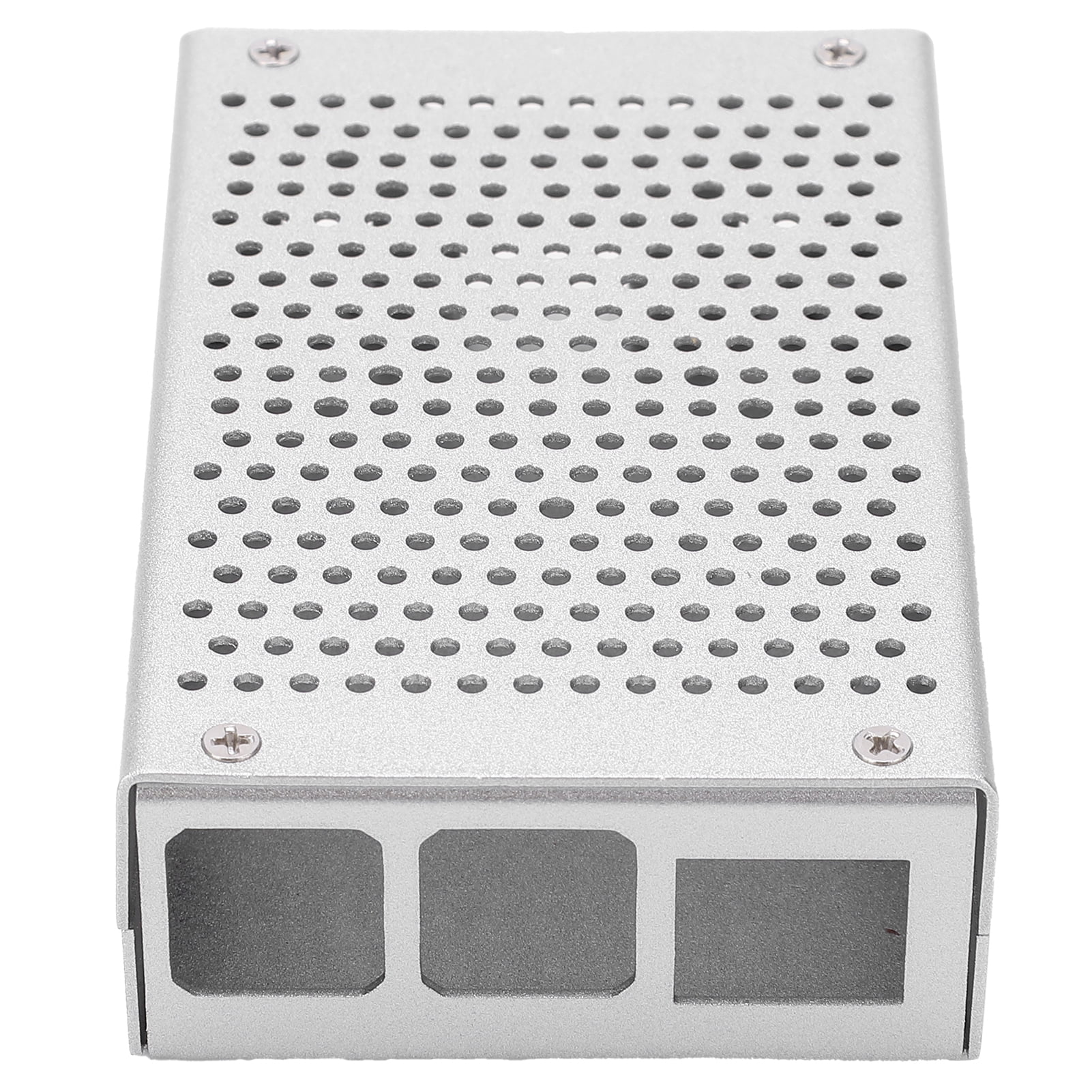 YIUS Silver Aluminum Alloy Case High Hardness Multi‑Holes Radiator Cooling Shell for Raspberry Pi 4B Silver