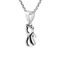 thumbnail image 2 of Adorable Feline Sterling Silver Cat Outline Pendant Necklace, 2 of 6