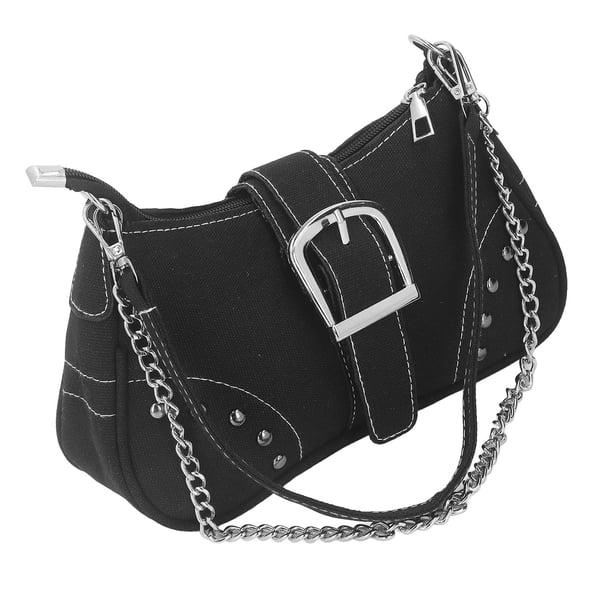 Bolso De Hombro De Lona Para Mujeres, Decoración De La Cadena De Bolsos De Bolsos Para Mujeres De Gran Capacidad.
