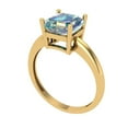 thumbnail image 2 of 2 ct Asscher Cut Blue Moissanite Solitaire 18K Yellow Gold Womens Engagement Ring, 2 of 5