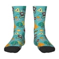thumbnail image 1 of Kdxio Trucks And Excavators Print Children's Socks for Daily Wear and Sports Use Colorblock Mid-Calf Design Breathable Material, 1 of 5