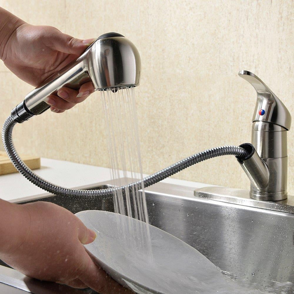 Ktaxon Faucets Chrome Finish Single Handle Kitchen Faucet Walmartcom Walmartcom