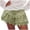 AG, variant on vigerkar Women Tiered Ruffle Shorts Floral Embroidered Eyelet Elastic Waist Wide Leg Boho Crochet Skirt Shorts (White, L)