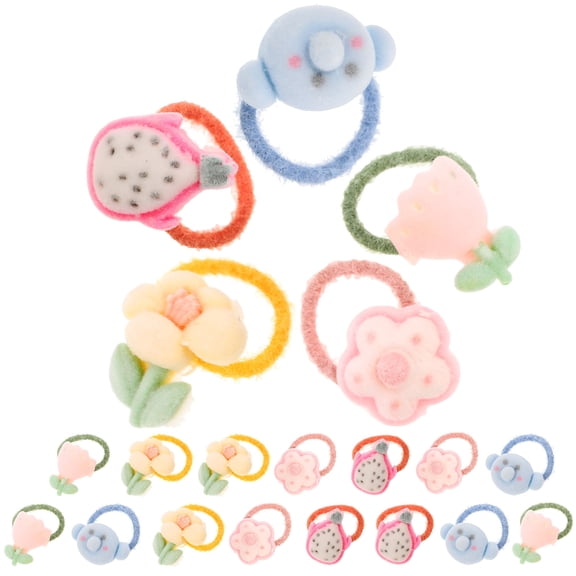 DESIGNICE 20 Hair Scrunchies For Women And Girls With20 Pcs Elastic Hair Tie, Barrettes And Cute Daisy Clips For Toddlers