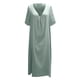 thumbnail image 5 of Vestido informal holgado largo con cuello en V para mujer - Manga corta, corte en A y cinturón, 5 of 5