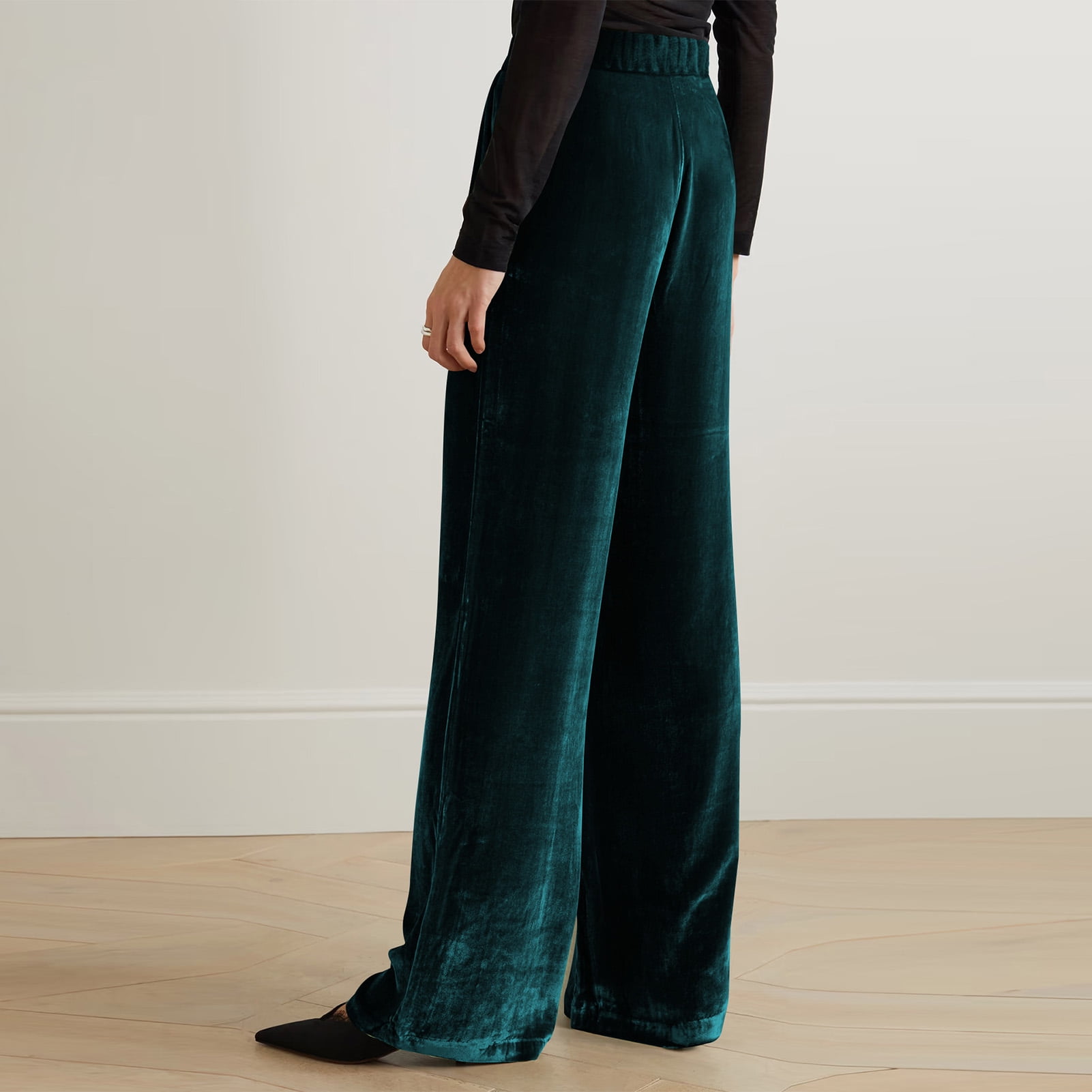 High waist velvet pants hotsell
