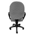 thumbnail image 3 of Geometric Office Chair Slipcover, Ornamental Illustration of Curved Zigzag Stripes in Diamond Pattern, Protective Stretch Decorative Fabric Cover, Standard Size, White and Charcoal Grey, by Ambesonne, 3 of 5