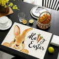 thumbnail image 3 of Wdhugt Easter Placemats Set Of 1 Vintage Dining Table Decorations With Bunny Chick Design For Spring Holiday Kitchen Table Mats 11.81X17.71 Inches Flax Material Pattern C C, 3 of 7