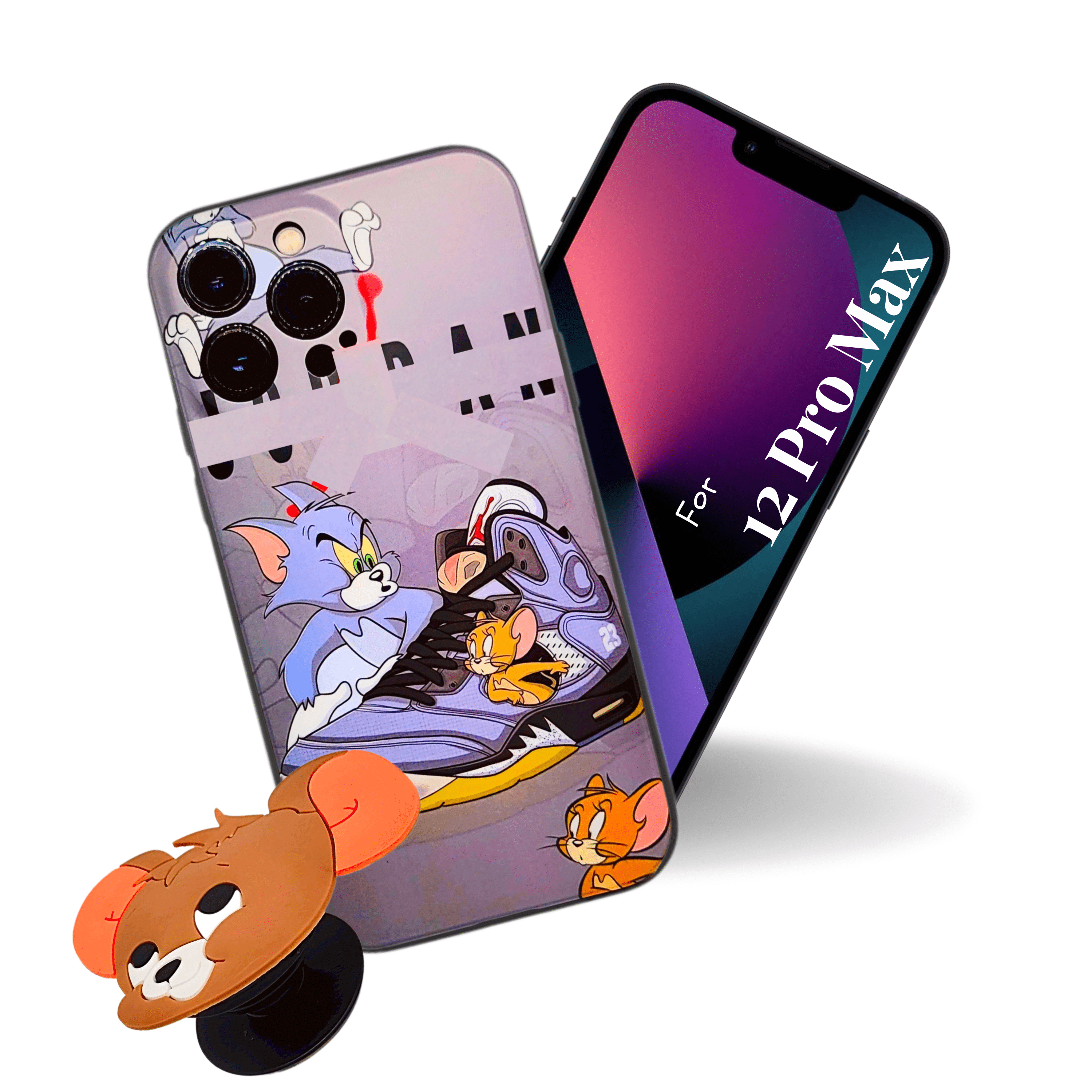 QuAngy Case for iPhone 12 Series Favorite Cartoon Tom & Jerry TPU IMD