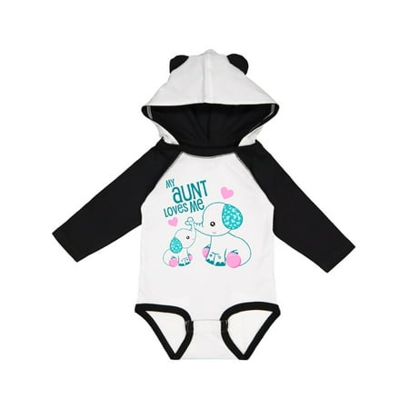 

Inktastic My Aunt Loves Me-cute Elephants Gift Baby Boy or Baby Girl Long Sleeve Bodysuit