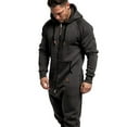 thumbnail image 5 of Goocheer Men Hooded Jumpsuit,Zipper Closure Kangaroo Pocket Ribbed Clothing, 5 of 5