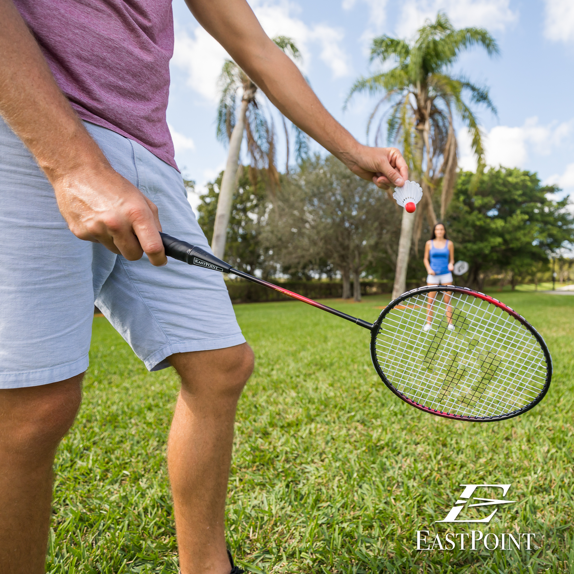 EastPoint Sports 2 Player Badminton Racket Set; Contains 2 Rackets with Tempered Steel Shafts, Comfort Handles and 2 Durable, White Shuttlecock Birdies - image 5 of 7