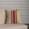 thumbnail image 4 of VHC Brands Farmhouse Holiday Pillows & Throws-Vintage Burlap Stripe White 18" x 18" Pillow, Red, 4 of 5