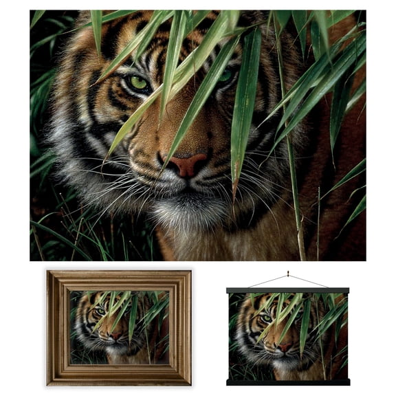 Deluxebase 3D LiveLife Lenticular Wall Art – Emerald Forest Tiger – Unframed 3D Poster