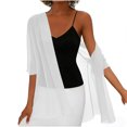 thumbnail image 7 of thefmos Women Summer 3/4 Sleeve V Neck Flowy Cardigan Tops Casual Open Front Beach Cover Up Loose Basic Solid Vacation Clothes, White S, 7 of 7