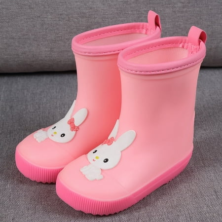 

LYCAQL Toddler Shoes Rabbit Cartoon Character Rain Shoes Children s Rain Shoes Boys and Girls Water Shoes Baby Rain Shoe Socks Baby Girl (B 6 )