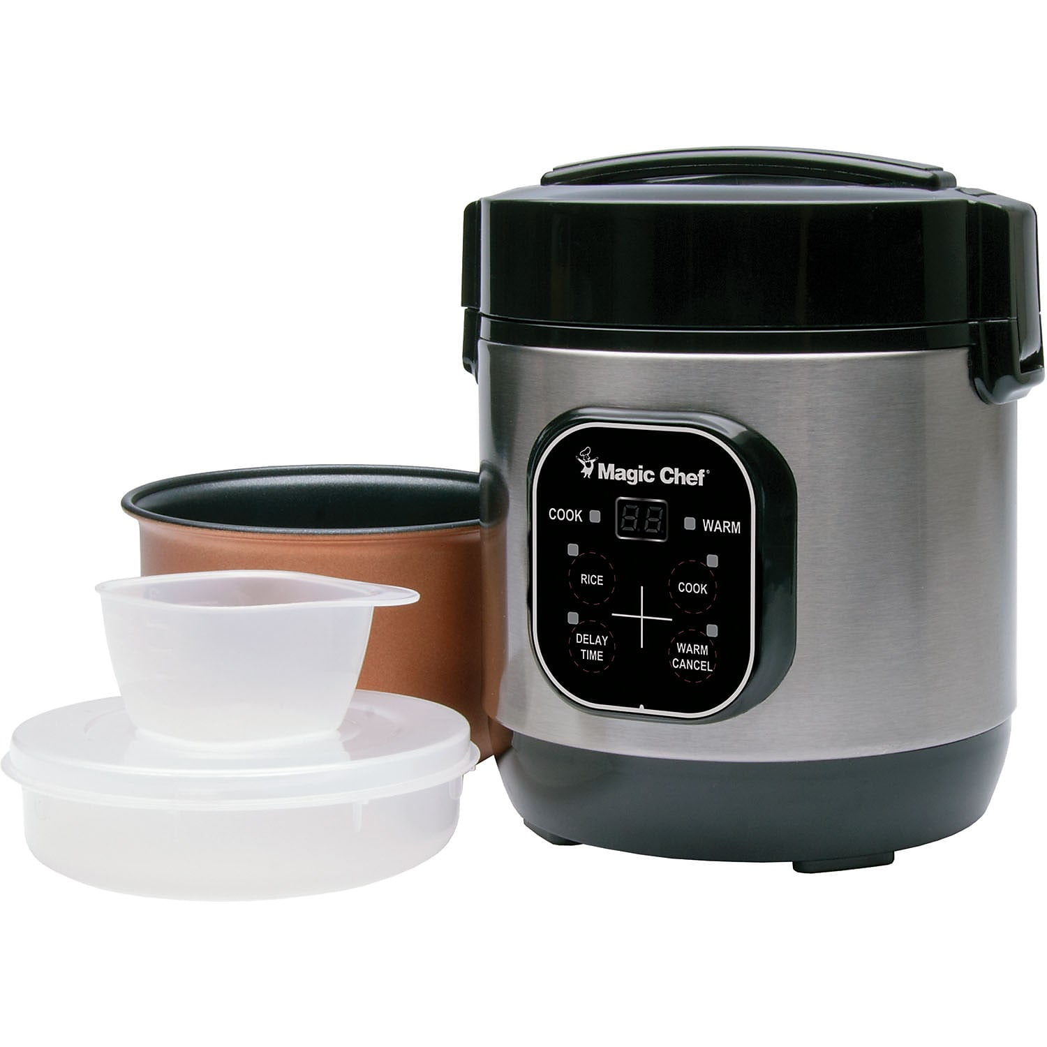 Better Chef 8 Cup Automatic Rice Cooker in Black With Rice Paddle