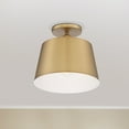 thumbnail image 4 of 60/7322-Nuvo Lighting-Motif-1 Light Semi-Flush Mount in Transitional Style-10 Inches Wide by 9 Inches High-Brushed Brass/White Finish, 4 of 8